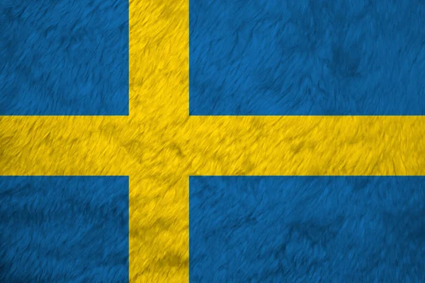 Handduk Tyg Mönster Flagga Sverige Veck Svensk Flagga Bakgrund Det — Stockfoto