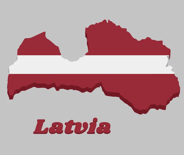 Plan Drapeau Lettonie Champ Carmin Divisé Par Une Étroite Bande — Image vectorielle