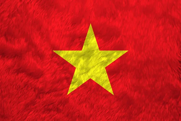 Towel Fabric Pattern Flag Vietnam Crease Vietnamese Flag Background Yellow — Stock Photo, Image