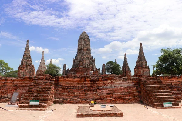 Ruínas Templo Chaiwatthanaram Tailândia Foi Complexo Templo Real Durante Período — Fotografia de Stock