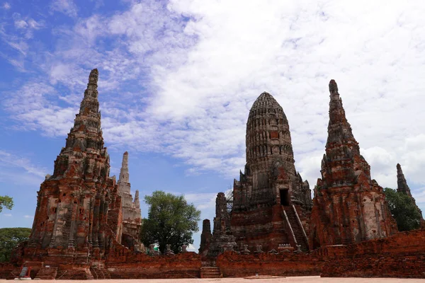 Ruínas Templo Chaiwatthanaram Tailândia Foi Complexo Templo Real Durante Período — Fotografia de Stock