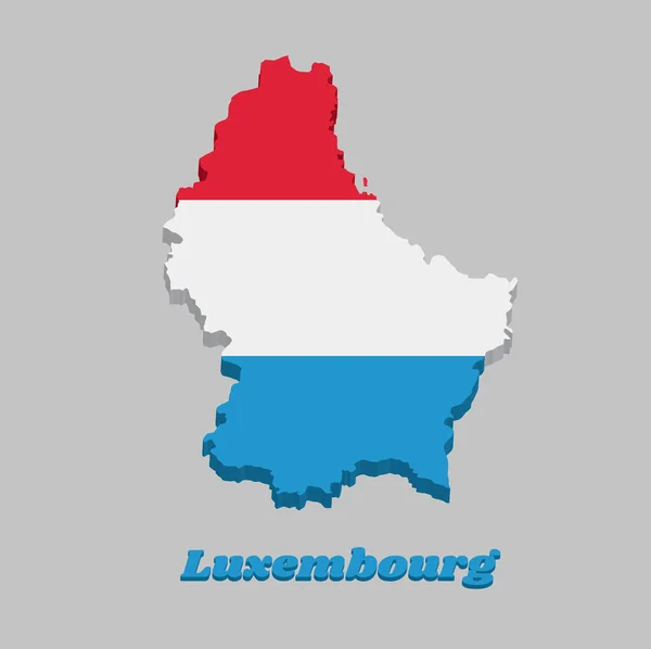 Lüksemburg Haritası Bayrağı Lüksemburg Isimli Kırmızı Beyaz Açık Mavi Renkli — Stok Vektör