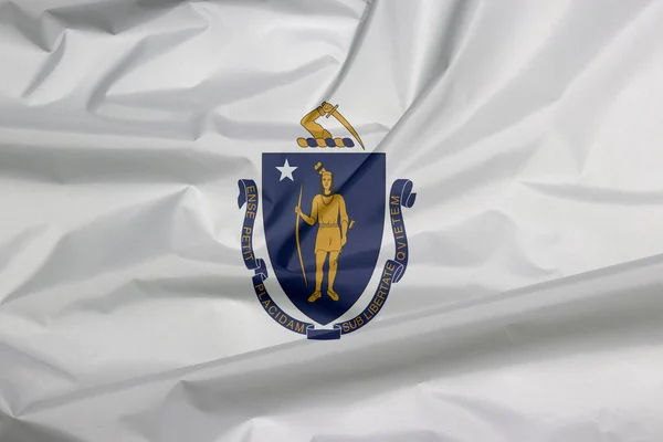 Bandera Massachusetts Crease Massachusetts Flag Background States America Inglés Escudo —  Fotos de Stock