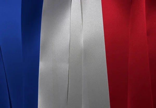 Colorful Ribbon France National Flag Vertical Tricolor Blue White Red — Stock Photo, Image
