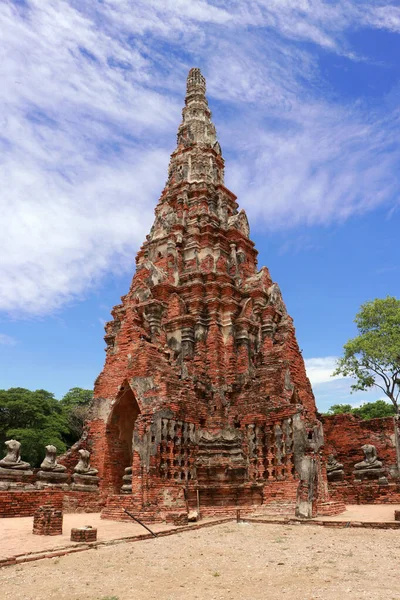 Dos Pagodes Templo Chaiwatthanaram Ayutthaya Tailândia Foi Construído Por Volta — Fotografia de Stock
