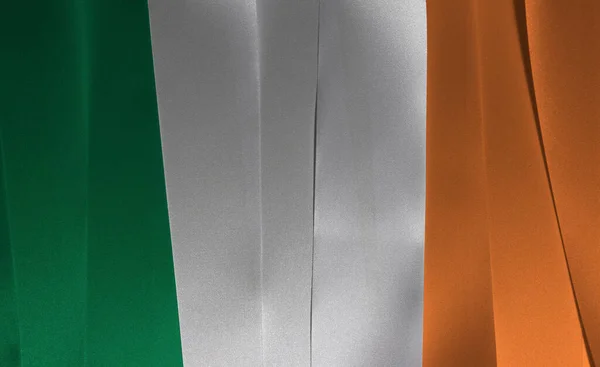 Colorful Ribbon Ireland National Flag Vertical Tricolor Green White Orange — Stock Photo, Image