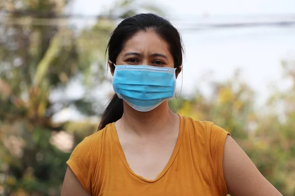 Mascarada Mulher Asiática Evitar Germes Pequena Partícula Coroa Vírus Proteção — Fotografia de Stock