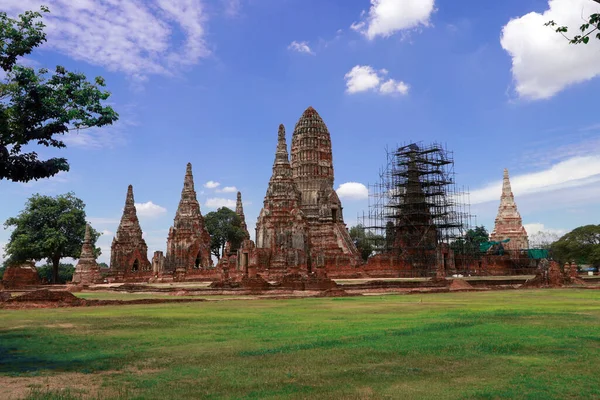 Ruinerna Chaiwatthanaram Temple Thailand Det Var Ett Kungligt Tempel Komplex — Stockfoto