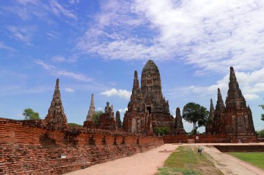 Tayland 'daki Chaiwatthanaram Tapınağı' nın kalıntıları. Ayutthaya döneminde kraliyet tapınağı kompleksiydi.