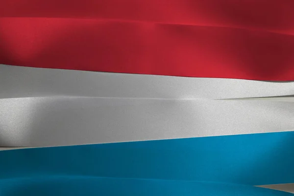 Colorful Ribbon Luxembourg National Flag Horizontal Red White Light Blue — Stock Photo, Image