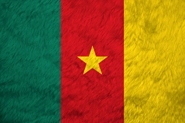 Patrón Tela Toalla Bandera Camerún Crease Cameroonian Flag Background Verde — Foto de Stock