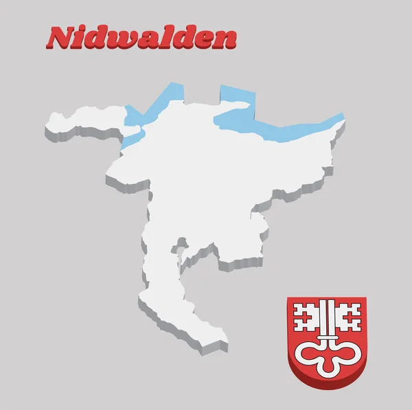 Mappa Schema Stemma Nidwalden Cantone Svizzera Con Nome Nidwalden — Vettoriale Stock