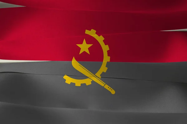 앙골라 국기처럼 색으로 가운데있는 엠블렘 — 스톡 사진