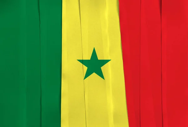 Cinta Colorida Como Bandera Nacional Senegal Verde Amarillo Rojo Cargada — Foto de Stock