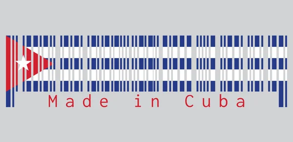 Codice Barre Impostare Colore Della Bandiera Cubana Cinque Strisce Orizzontali — Vettoriale Stock