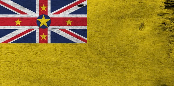 Vlag Van Niue Houten Ondergrond Grunge Niue Vlag Textuur Een — Stockfoto