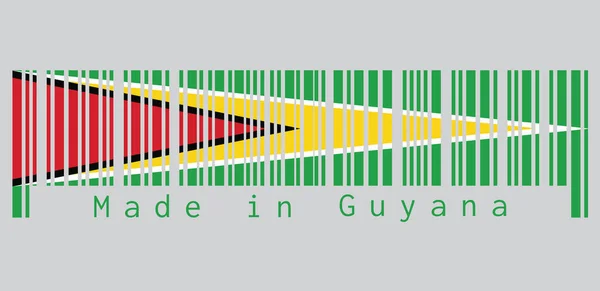 Codice Barre Impostare Colore Della Bandiera Della Guyana Campo Verde — Vettoriale Stock