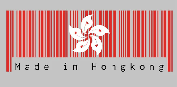 Der Barcode Setzte Die Farbe Der Flagge Hongkongs Die Rot — Stockvektor