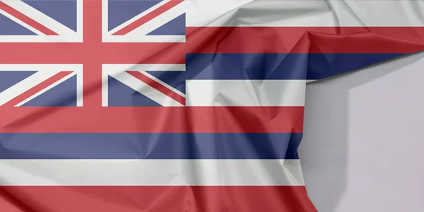 Hawaii Stof Vlag Crêpe Vouw Met Witte Ruimte Staten Van — Stockfoto