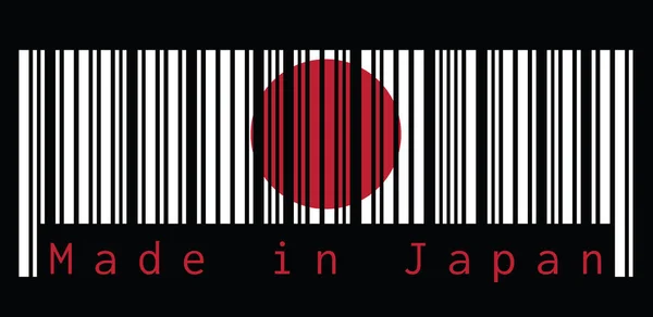 Barcode Setzt Die Farbe Der Japanischen Flagge Die Weiße Farbe — Stockvektor