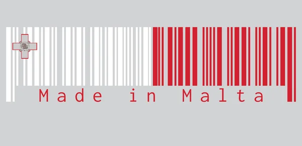 Barcode Set Kleur Van Malta Vlag Een Verticale Van Wit — Stockvector