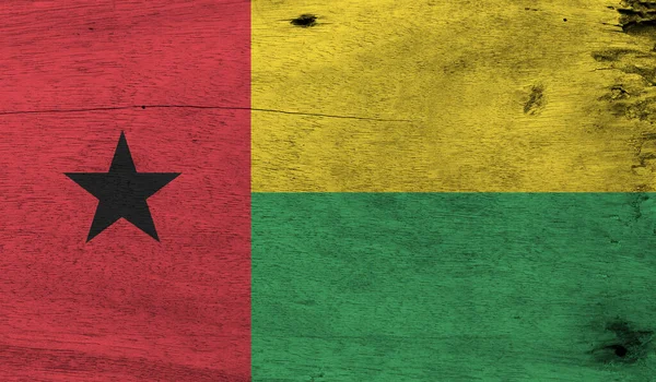 Bandera Guinea Bissau Sobre Fondo Placa Madera Grunge Guinea Bissau — Foto de Stock