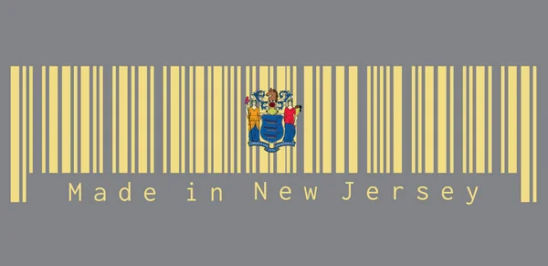 Código Barras Marcó Color Bandera Nueva Jersey Los Estados América — Vector de stock