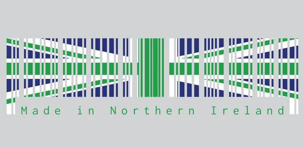 Barcode Set Color Northern Ireland Flag Green Union Flag Text — Stock Vector