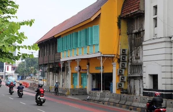 Jakarta Indonesia May 2019 Retro Building Orange Color Green Window — стокове фото