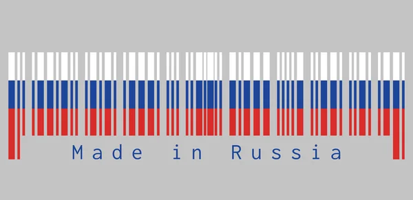 Barcode Set Kleur Van Rusland Vlag Drie Gelijke Horizontale Velden — Stockvector