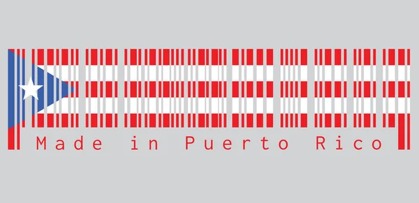 Código Barras Establece Color Bandera Puerto Rico Bandas Horizontales Blancas — Archivo Imágenes Vectoriales