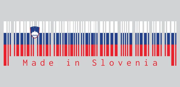 Codice Barre Impostare Colore Della Bandiera Slovena Bianco Blu Rosso — Vettoriale Stock