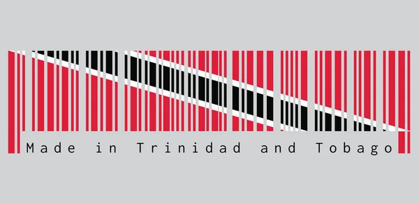 Codice Barre Imposta Colore Della Bandiera Trinidadiana Campo Rosso Con — Vettoriale Stock