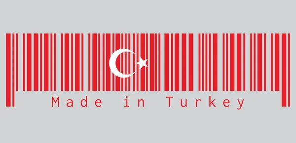 Kod Kreskowy Ustawić Kolor Flagi Turcji Czerwone Pole Białą Gwiazdą — Wektor stockowy