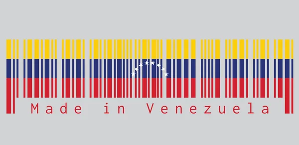 Código Barras Establece Color Bandera Venezuela Azul Rojo Amarillo Con — Archivo Imágenes Vectoriales