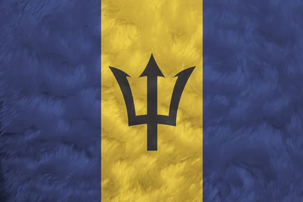 Handtuch Stoffmuster Flagge Von Barbados Falte Der Barbadischen Flagge Hintergrund — Stockfoto