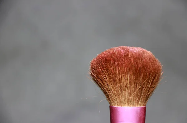 Make Borstel Roze Kleur Handvat Accessoires Voor Make Vrouwen Het — Stockfoto