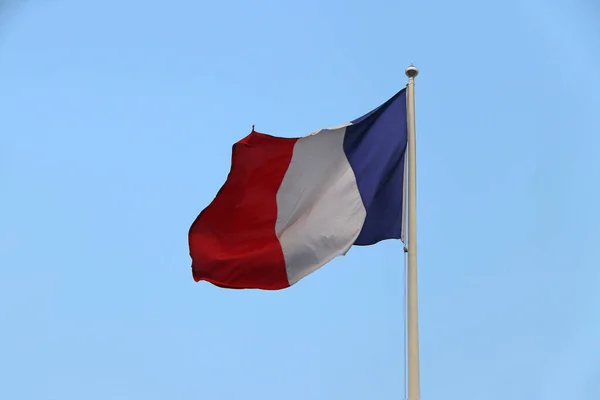프랑스 국기의 Tricolore Tri Color French Flag 배경이 흰색과 빨간색이다 — 스톡 사진