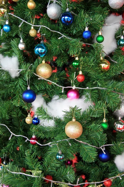 Greeting Season Concept Ornaments Christmas Tree Decorative Colorful Ball White — Stock Photo, Image