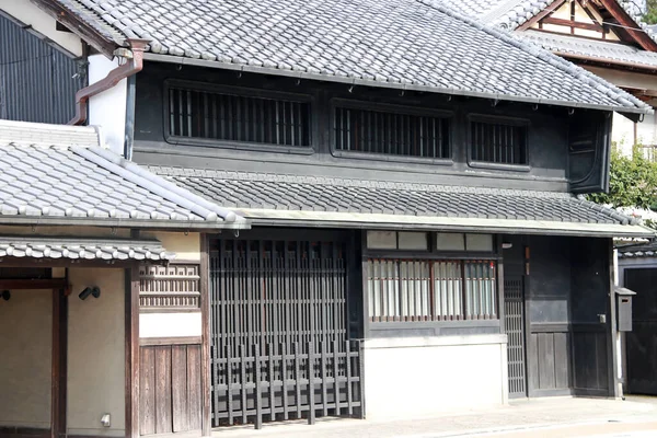 Japanese tradition wooden black house on sunlight in Japan. Japanese tradition home at Nara, Japan.