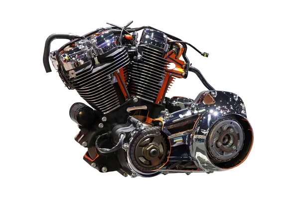 Engine Bigbike Motorcycle Isolate White Background Clipping Path Machine Moving — Stock Photo, Image