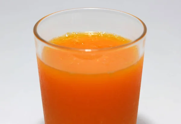 Zumo Naranja Vaso Aislado Sobre Fondo Blanco Vaso Jugo Líquido — Foto de Stock