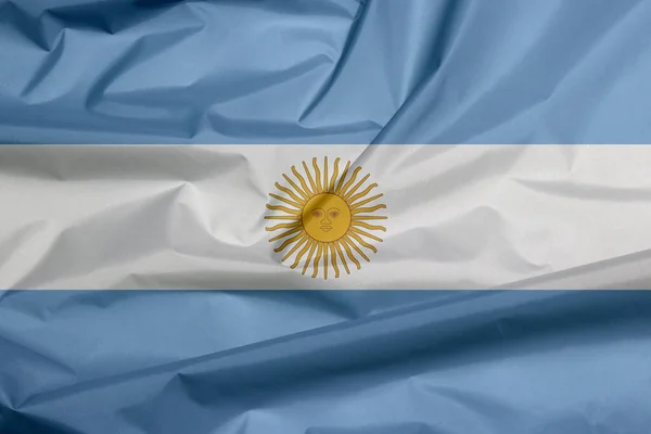 Флаг Аргентины Складки Аргентинского Флага Горизонтальная Полоса Светло Голубого Цвета — стоковое фото