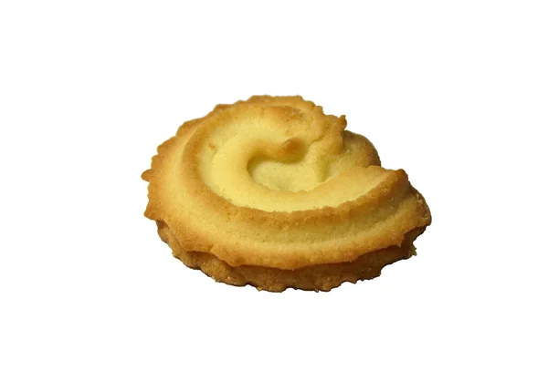 Biscotto Spirale Isolato Sfondo Bianco Una Piccola Torta Dolce Tipicamente Immagine Stock