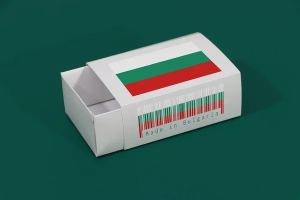 Bandera Bulgaria Caja Blanca Con Código Barras Color Bandera Nación — Foto de Stock
