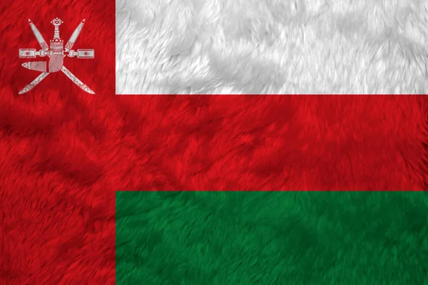 Bandeira Padrão Tecido Toalha Omã Vinco Fundo Bandeira Omani Branco — Fotografia de Stock