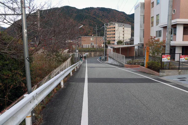 Arashiyama Kyoto Japonya Kasım 2017 Tepeden Inen Yol Kameoka Torokko — Stok fotoğraf