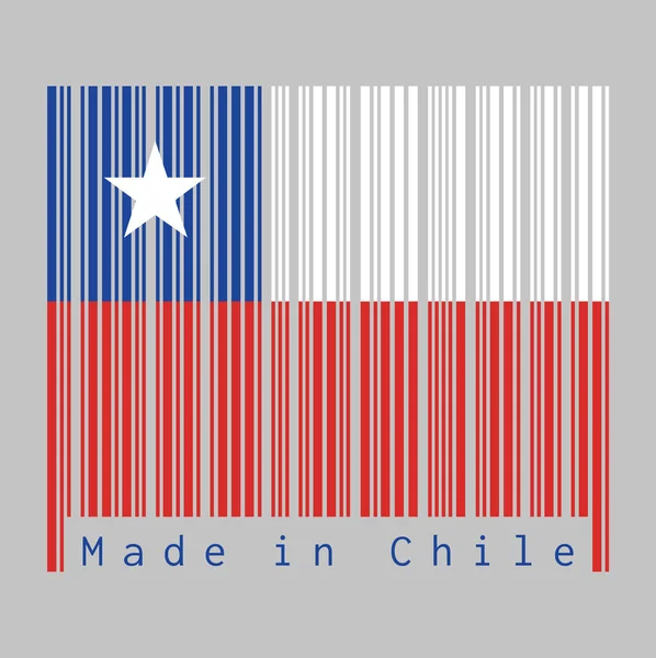 Barcode Set Color Chile Flag White Red Blue Color White — Stock Vector