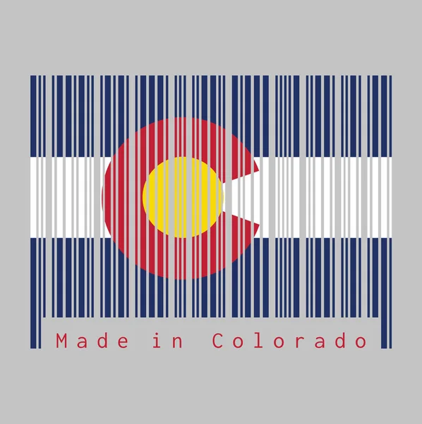 Barcode Setzt Die Farbe Der Colorado Flagge Drei Horizontale Streifen — Stockvektor