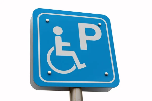 Gehandicapte Teken Teken Van Parkeerplaats Van Gehandicapten Geïsoleerd Witte Achtergrond — Stockfoto